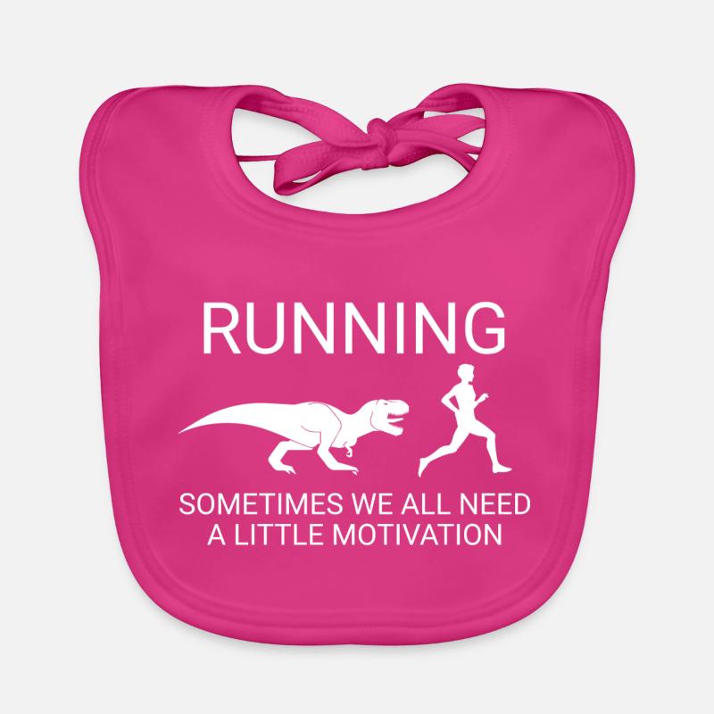 Conception de dinosaures running - Bavoir bio Bébé - fuchsia
