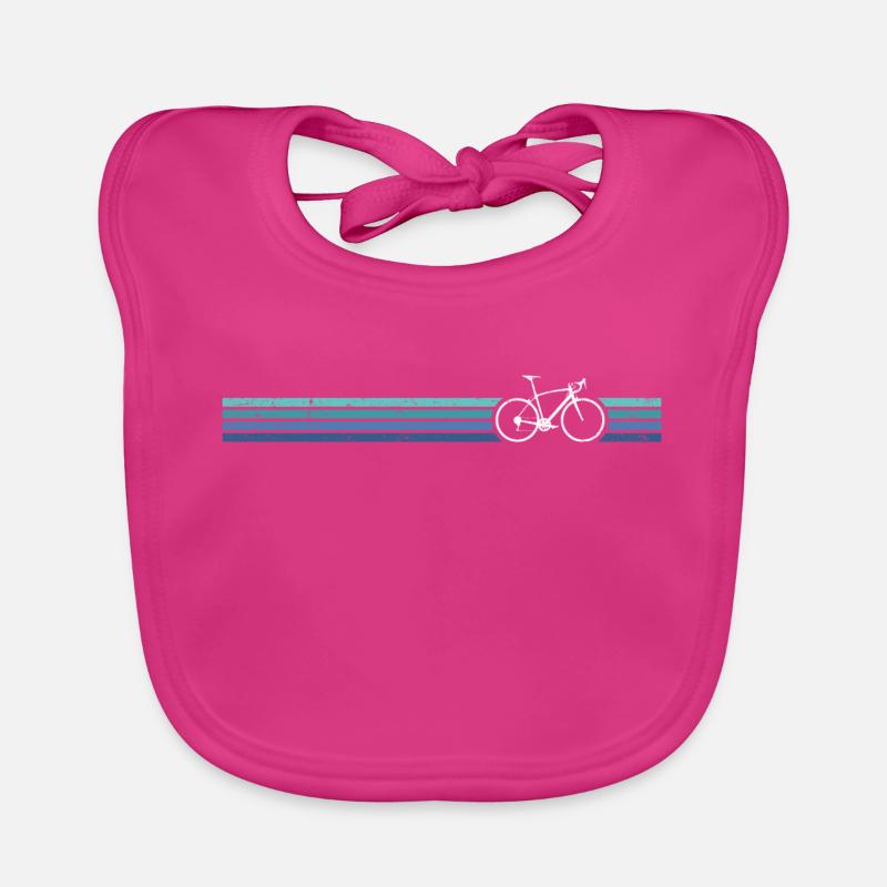 Striped Bicycle Retro Print Organic Baby Bibs