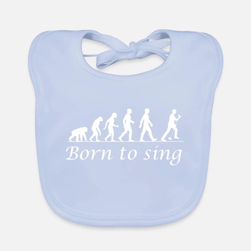 Evolution Singer Born To Sing Karaoke Gift Organic Baby Bibs