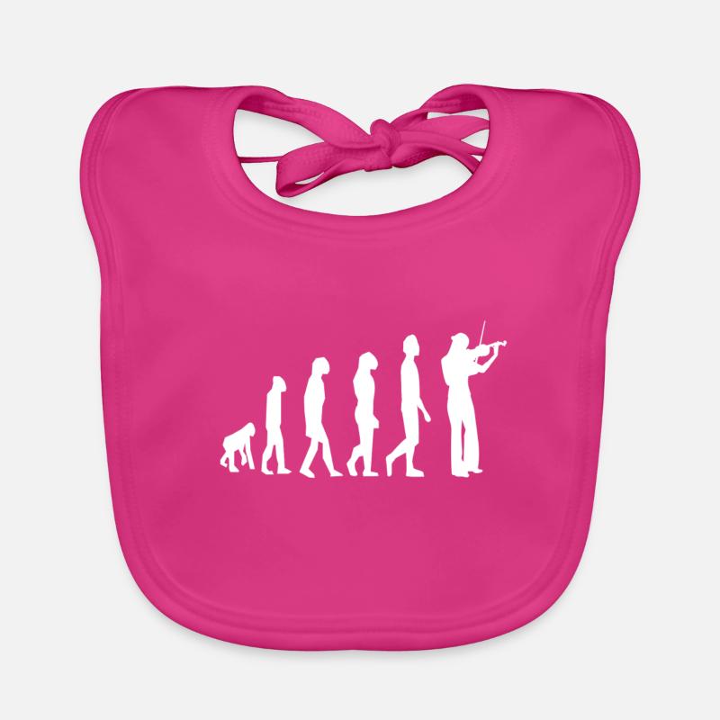 Violine Geige Geiger Geigerin Evolution - Baby Bio-Lätzchen - Fuchsia