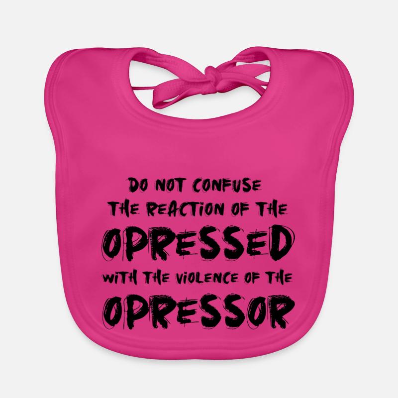 Phrases de résistance - Bavoir bio Bébé - fuchsia