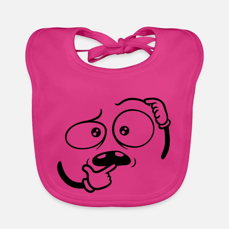 Doubtful Hand Gesture Face Organic Baby Bibs