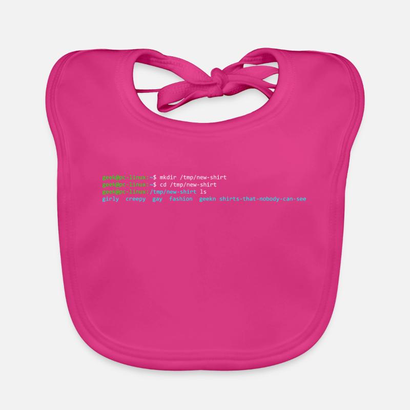 Linux-Terminal - Baby Bio-Lätzchen - Fuchsia