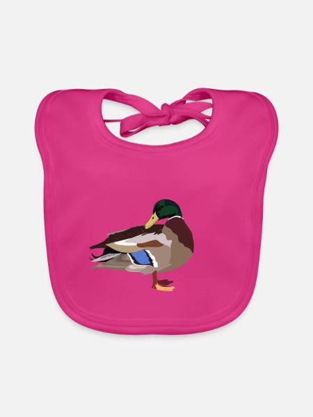 canard - Bavoir bio Bébé - fuchsia - Devant