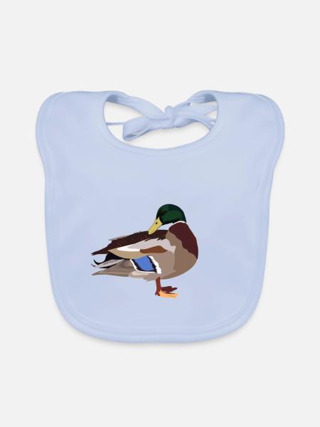 Ente - Baby Bio-Lätzchen - sky Blue - Vorne