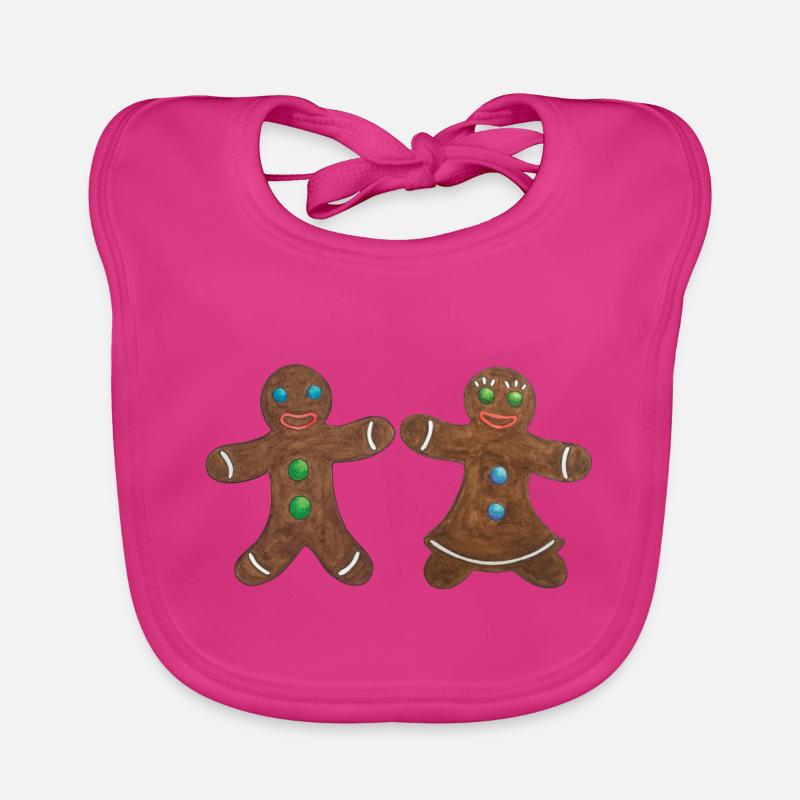Gingerbread pair hetero Organic Baby Bibs