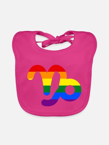 Sternzeichen Steinbock LGBT - Baby Bio-Lätzchen - Fuchsia