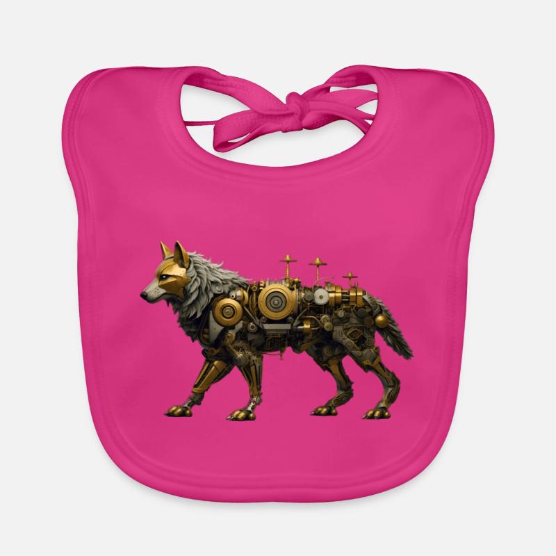 Loup Steampunk Bavoir bio Bébé