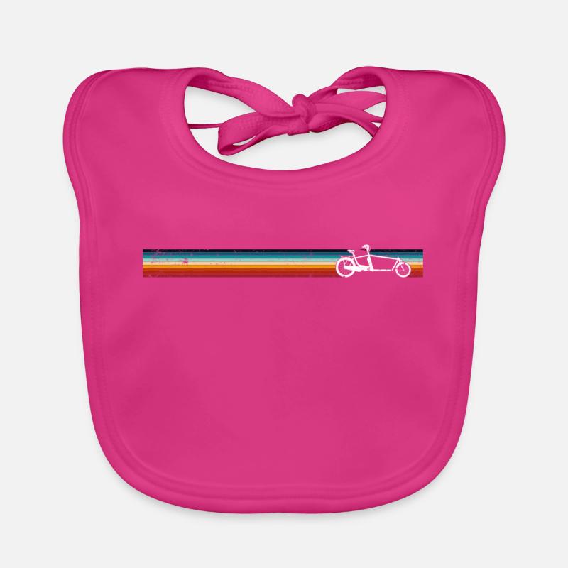 Retro Scooter on Rainbow Stripes Organic Baby Bibs