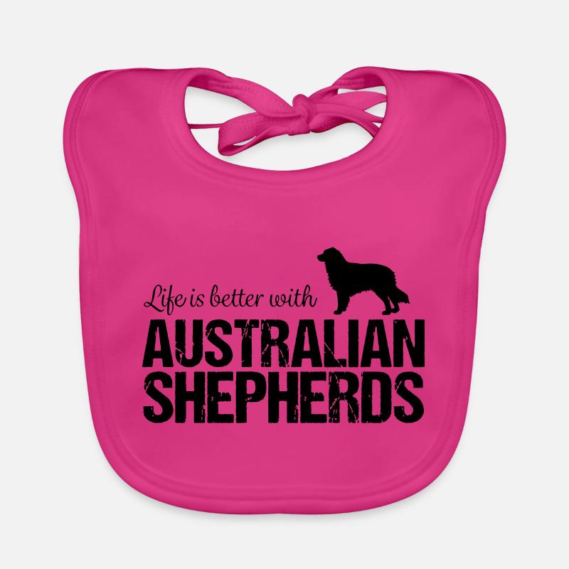Aussie Life is better with Australian Shepherds Baby Bio-Lätzchen