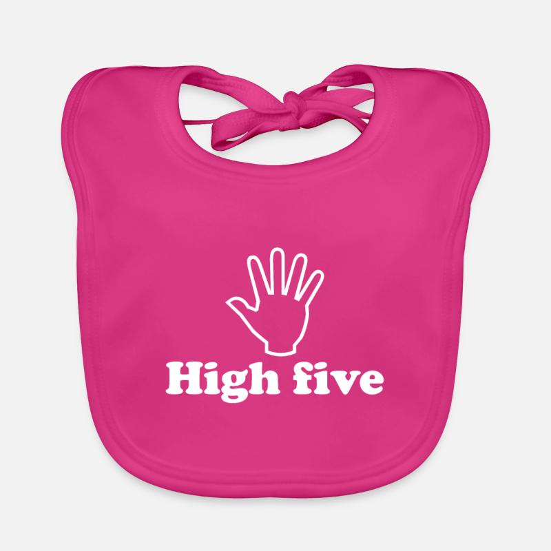 High five Gib mir fünf Hand Geschenk Idee weiß Baby Bio-Lätzchen