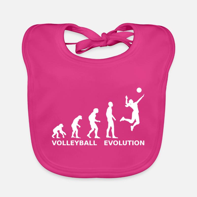 Volley-ball Evolution - Bavoir bio Bébé - fuchsia