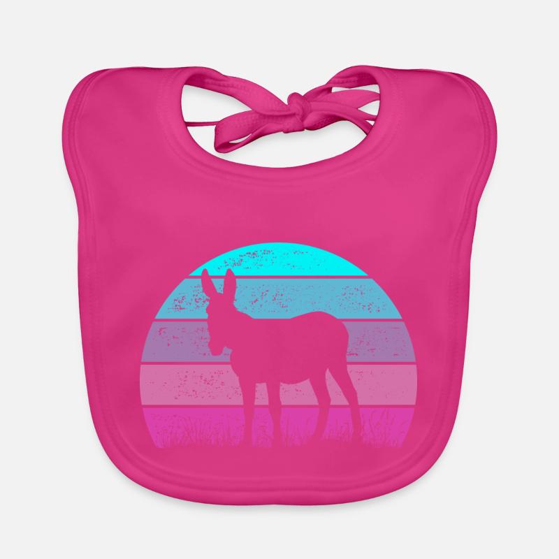 Mule d’âne - Bavoir bio Bébé - fuchsia