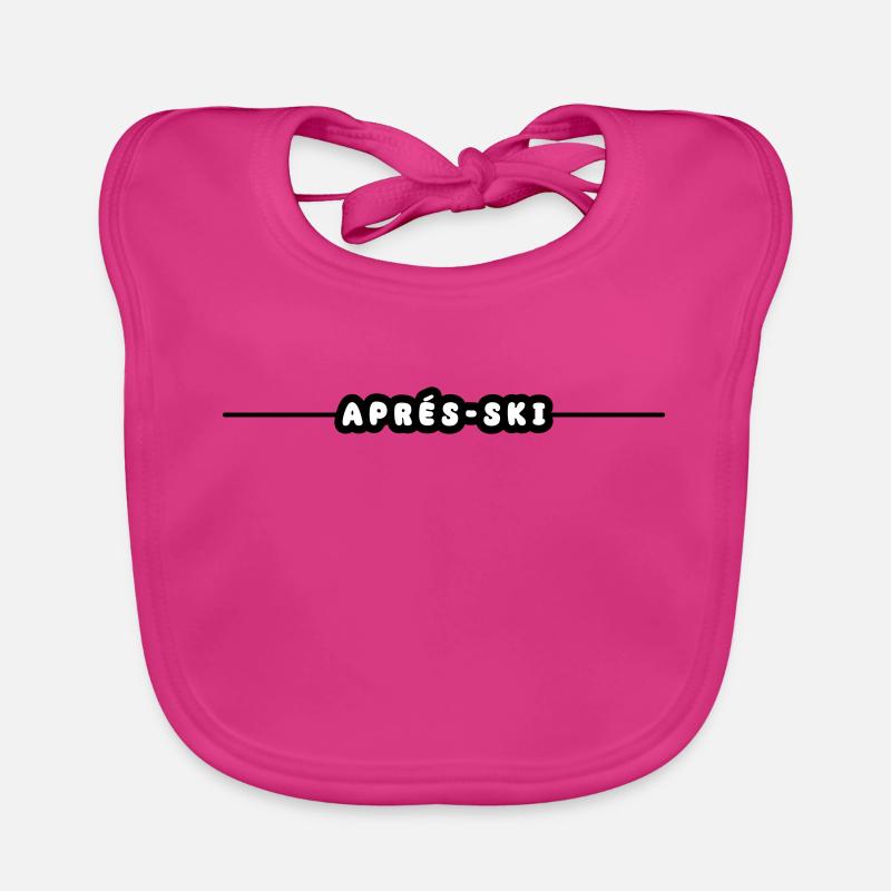 Apres Ski Urlaub - Baby Bio-Lätzchen - Fuchsia