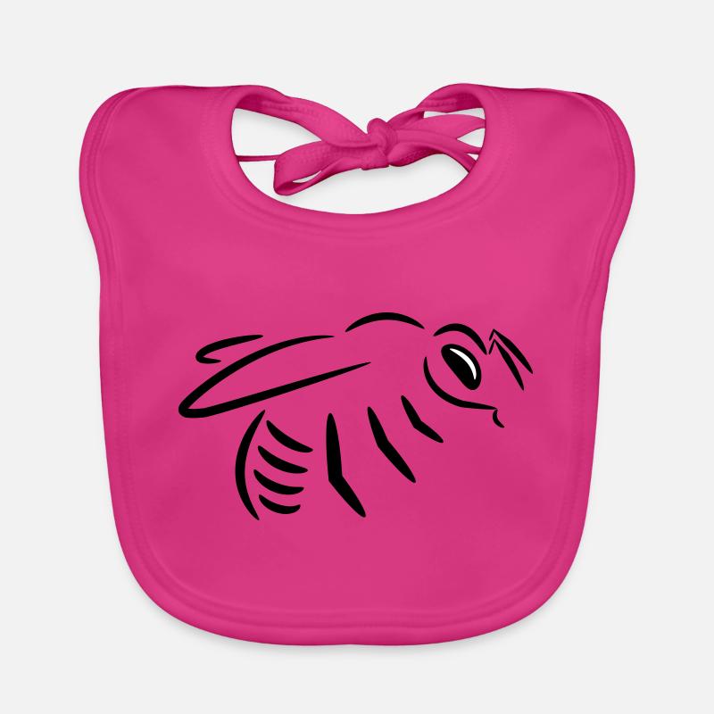 Bee drawing (line drawing) Organic Baby Bibs