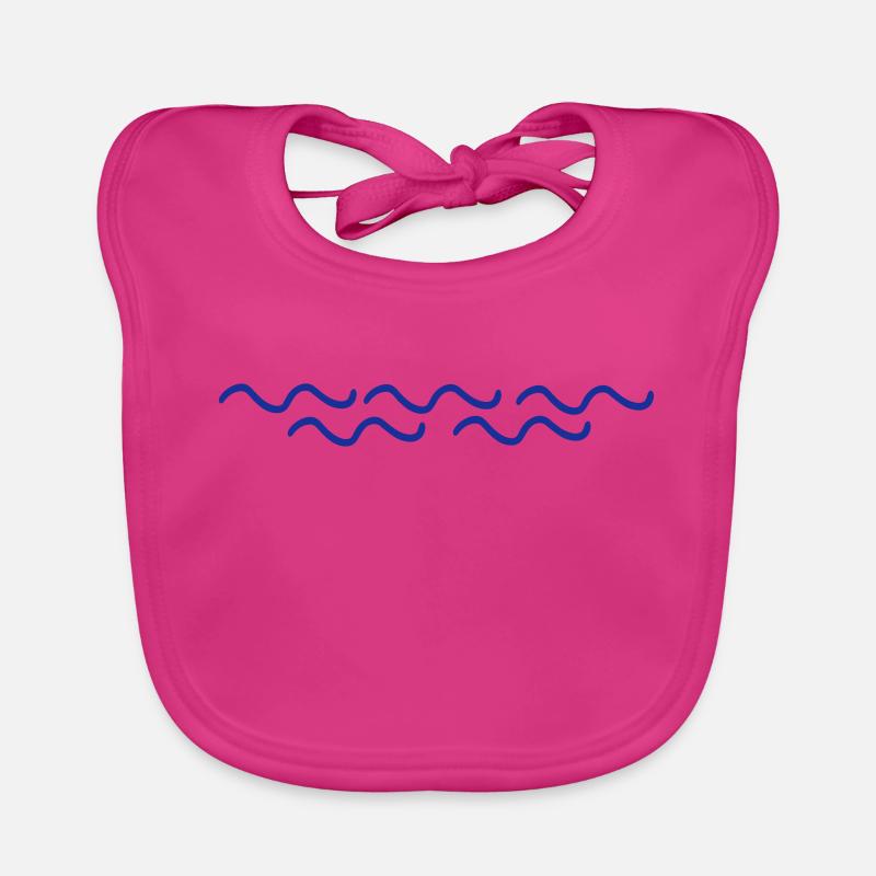 vagues - Bavoir bio Bébé - fuchsia