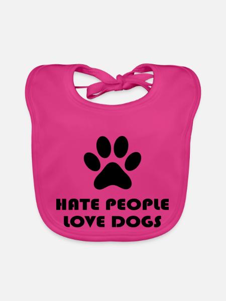 Dog Hund - Baby Bio-Lätzchen - Fuchsia