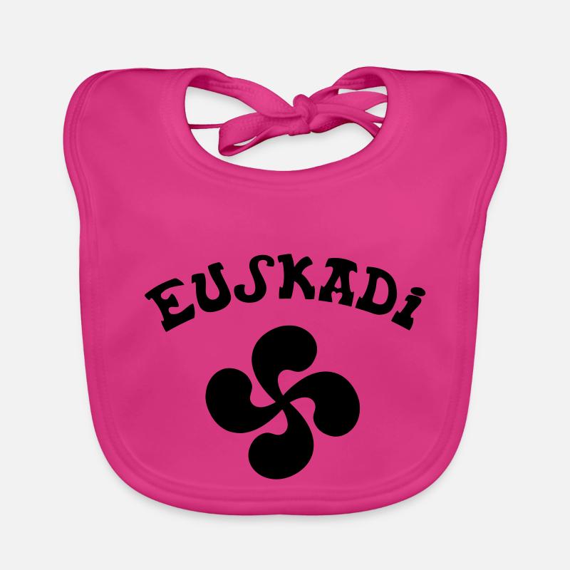 Croix Basque noir vectoriel - Bavoir bio Bébé - fuchsia