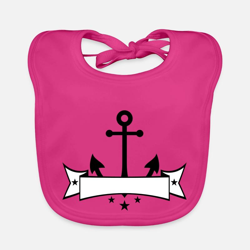 banner wappen text schreiben anker boot schiff Baby Bio-Lätzchen