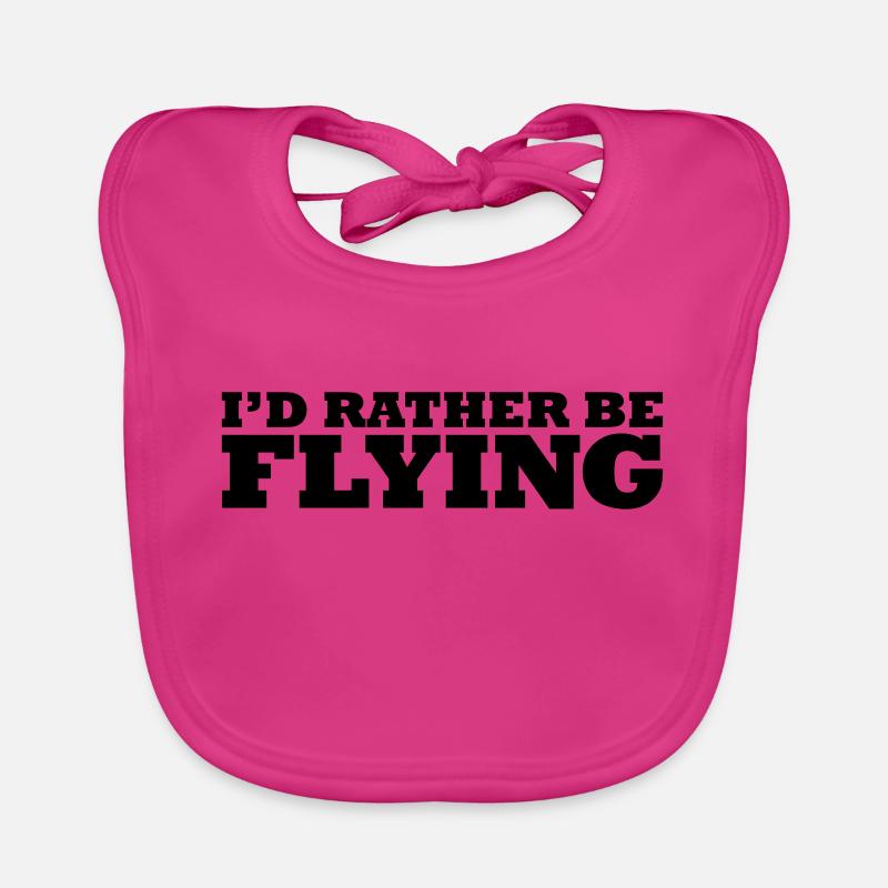I'd rather be flying - Bavoir bio Bébé - fuchsia