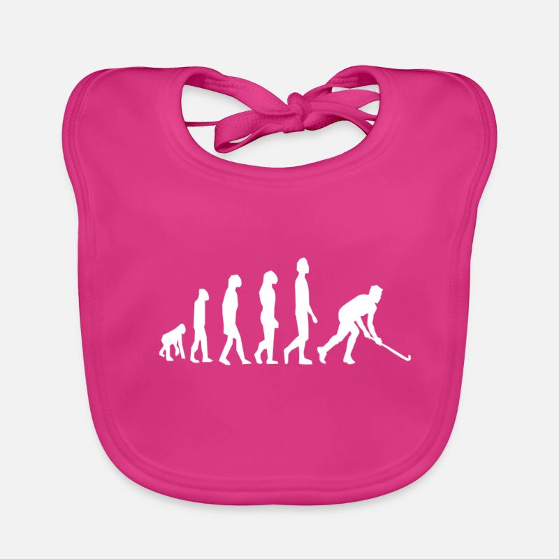 Evolution du hockey - Bavoir bio Bébé - fuchsia