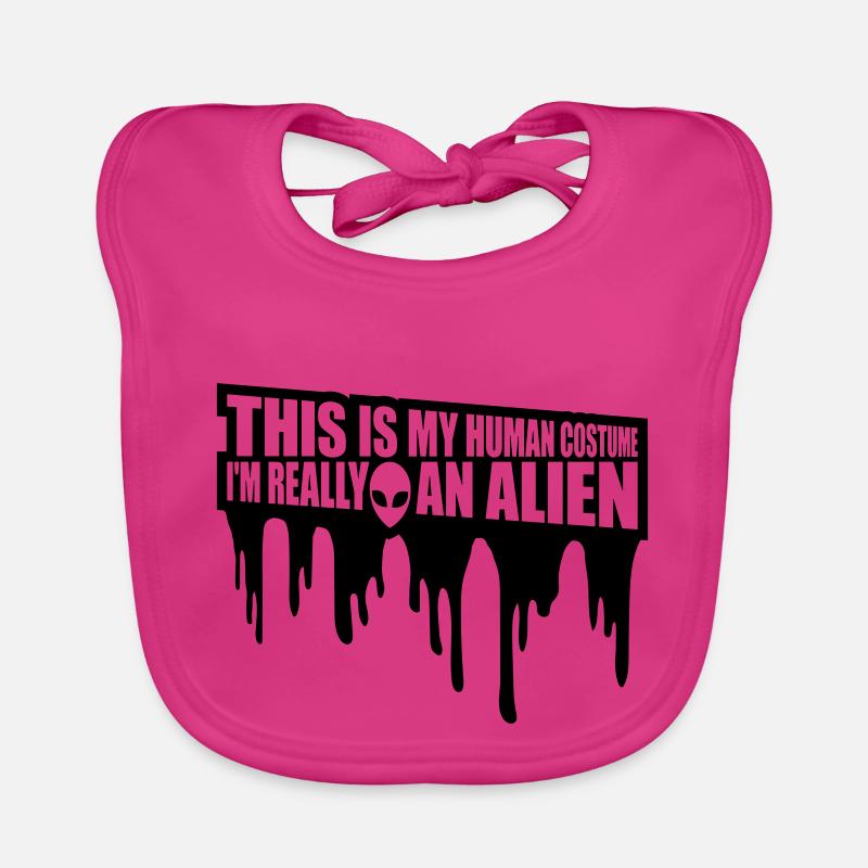 human costume alien quote Organic Baby Bibs