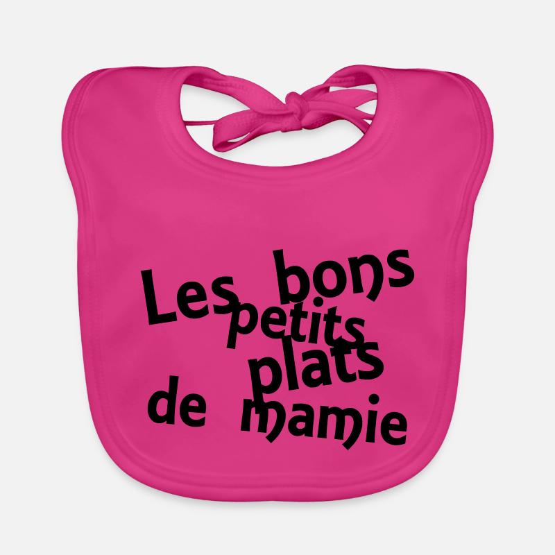 les bons petits plats de mamie - Bavoir bio Bébé - fuchsia