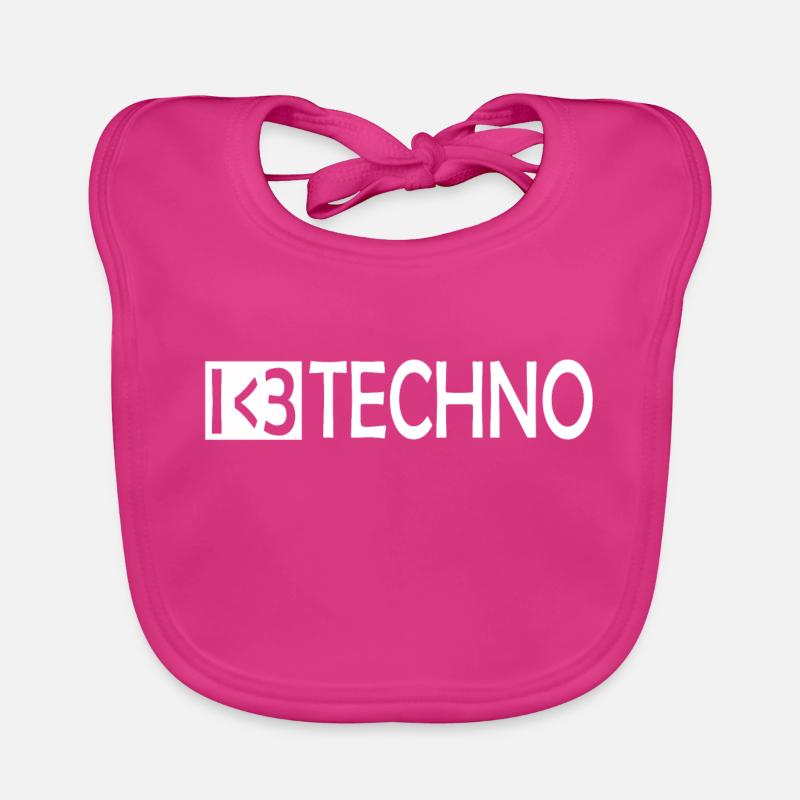 J'adore Techno Rave Raver Bavoir bio Bébé