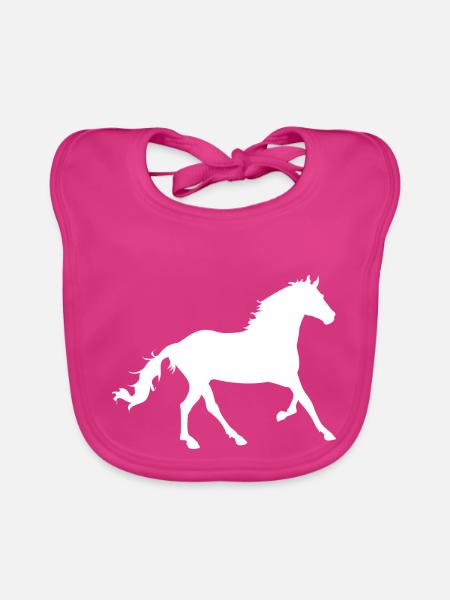 cheval - Bavoir bio Bébé - fuchsia