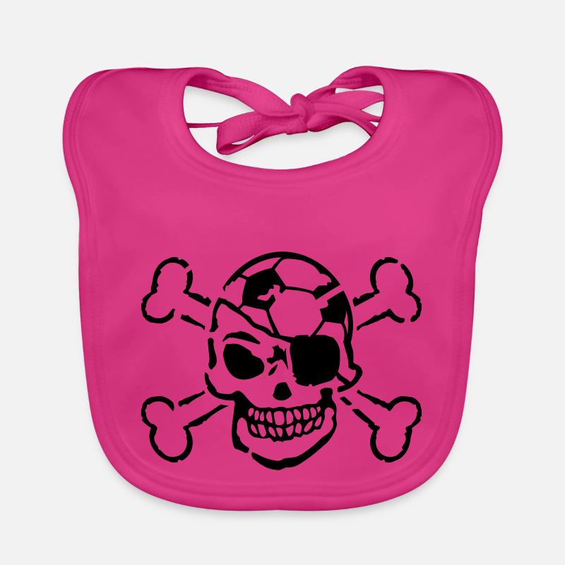 soccer_skull_head_fe1 Organic Baby Bibs