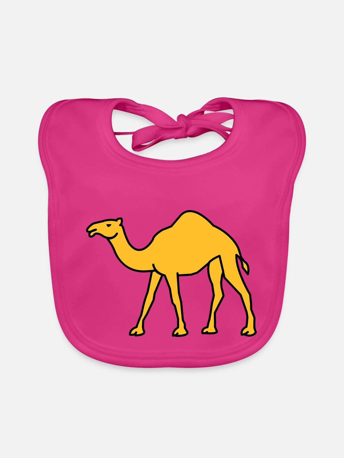 kamel_02 - Organic Baby Bibs - fuchsia - Front