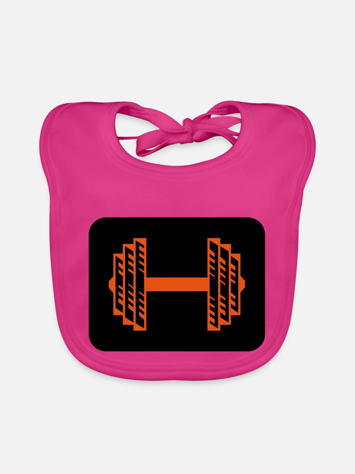 hantel - Baby Bio-Lätzchen - Fuchsia - Vorne