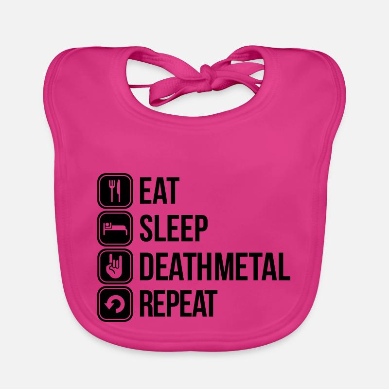 death métal - Bavoir bio Bébé - fuchsia