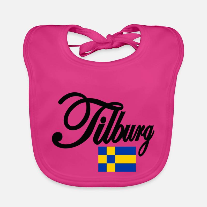 Tilburg avec le jaune bleu de drapeau - Bavoir bio Bébé - fuchsia