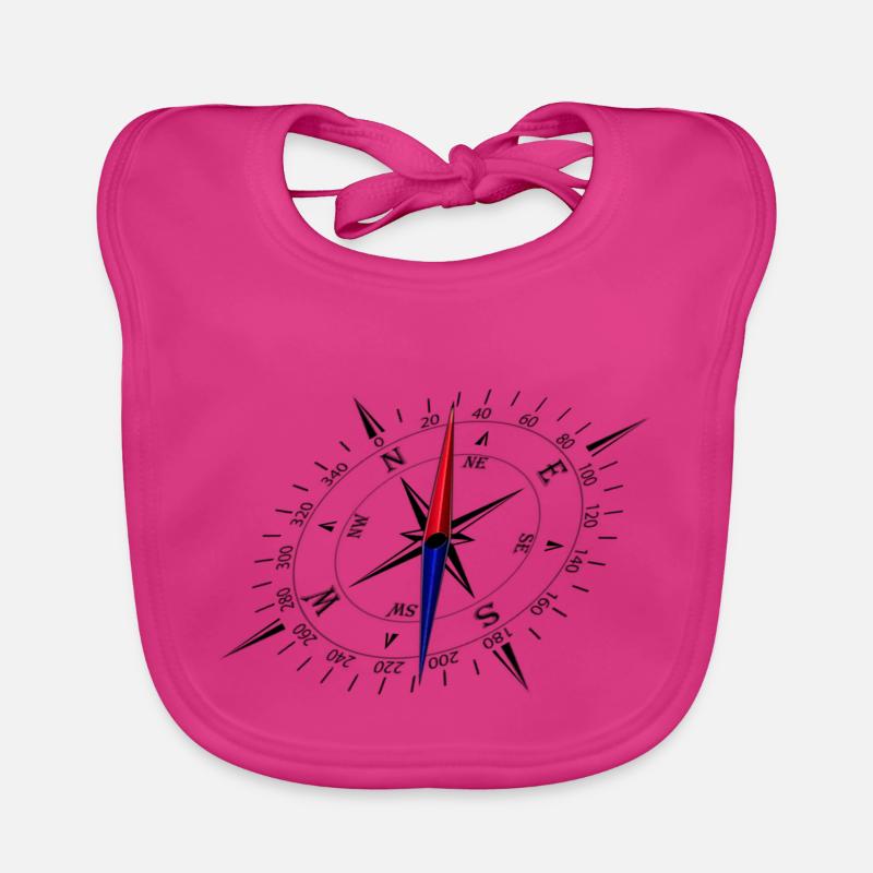 Compass with perspective and black scale Organic Baby Bibs