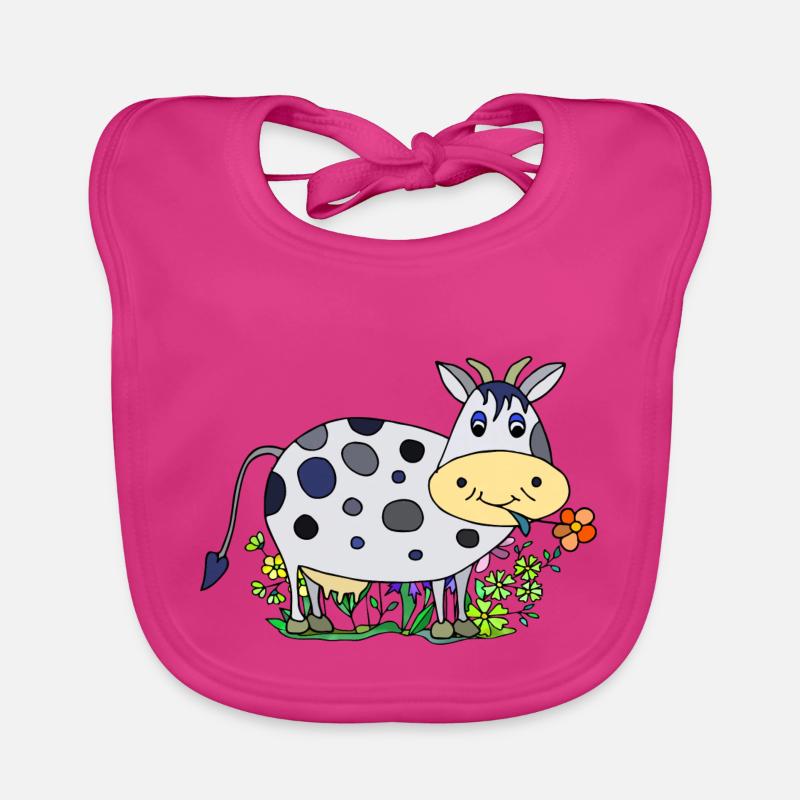Kuh - Baby Bio-Lätzchen - Fuchsia