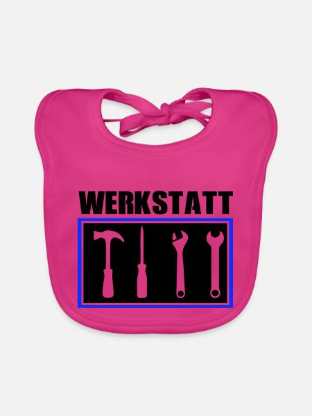 werkzeug werkstatt - Baby Bio-Lätzchen - Fuchsia - Vorne