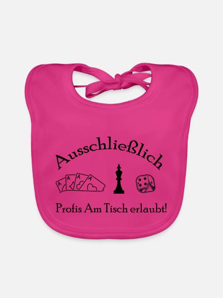 boardgame chess backgammon game night - Baby Bio-Lätzchen - Fuchsia - Vorne