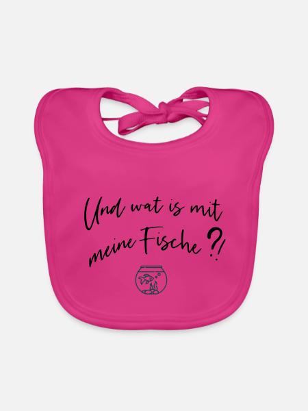 Fische Ritter Spruch Familie - Baby Bio-Lätzchen - Fuchsia
