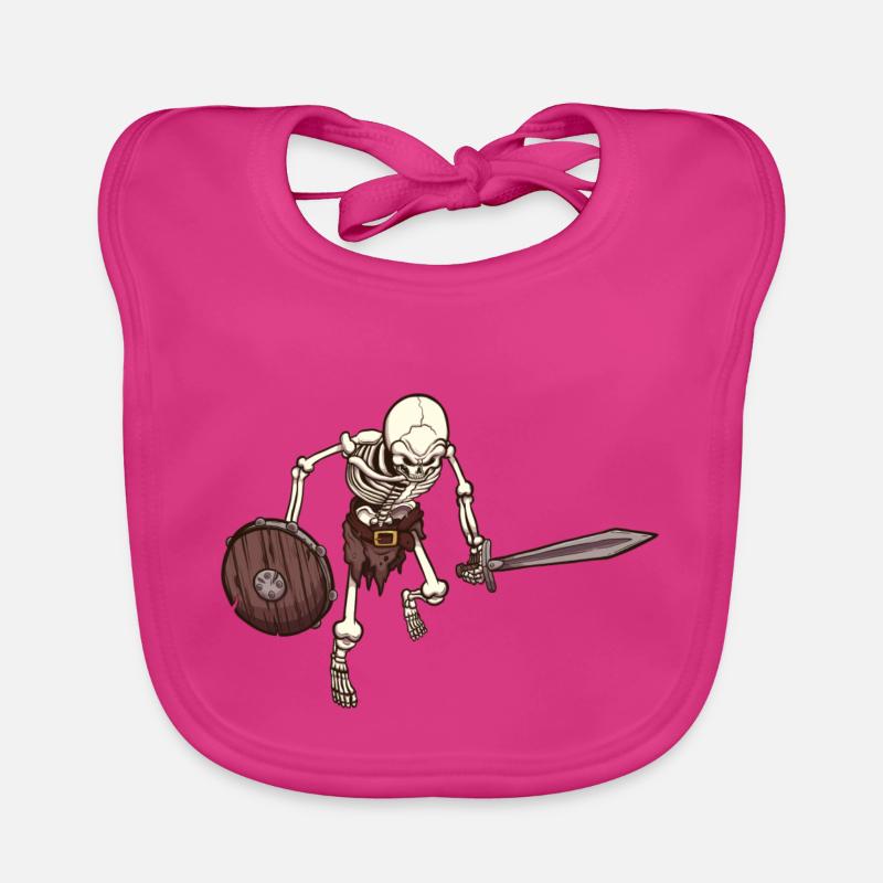 Skeleton Warrior Organic Baby Bibs