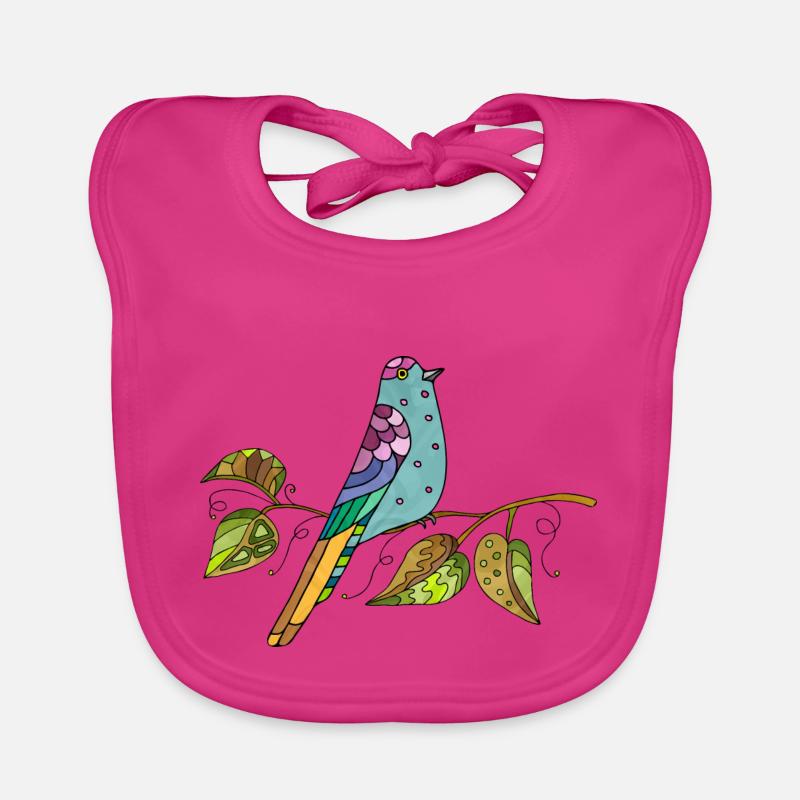Bunter Vogel Baby Bio-Lätzchen
