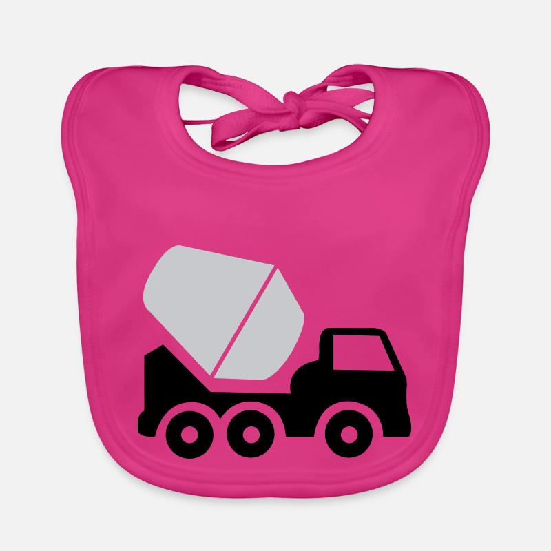 Construction work excavator vehicle Organic Baby Bibs