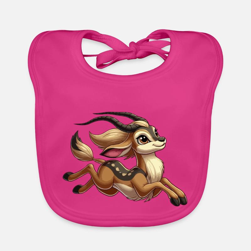 Antilopenmädchen rennt Baby Bio-Lätzchen