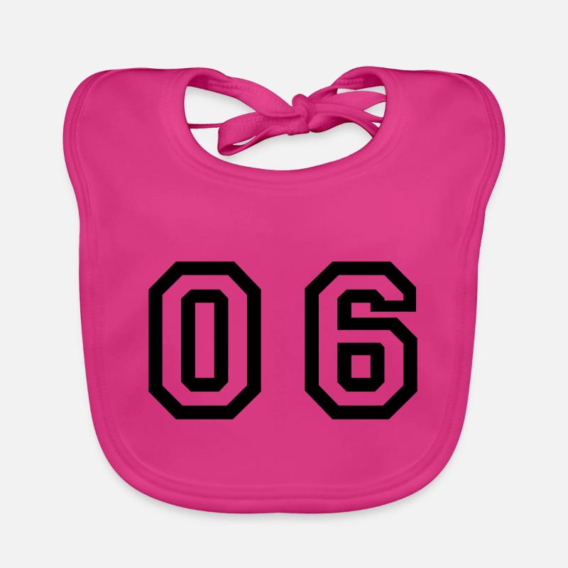 number - 06 - zero six Organic Baby Bibs