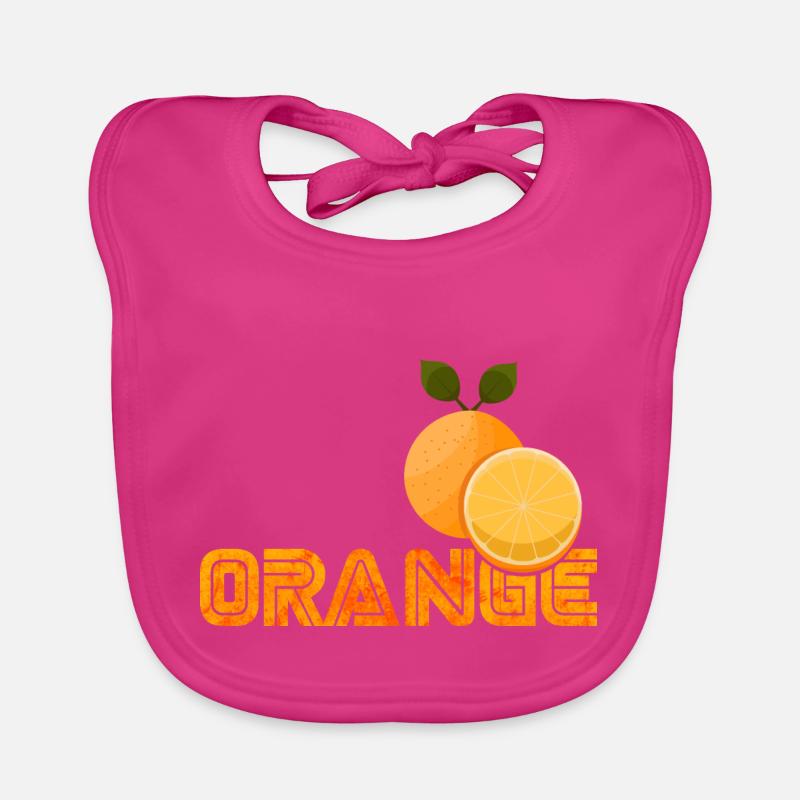 orange - Bavoir bio Bébé - fuchsia