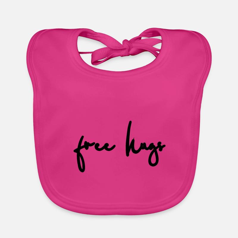 câlins gratuits - Bavoir bio Bébé - fuchsia