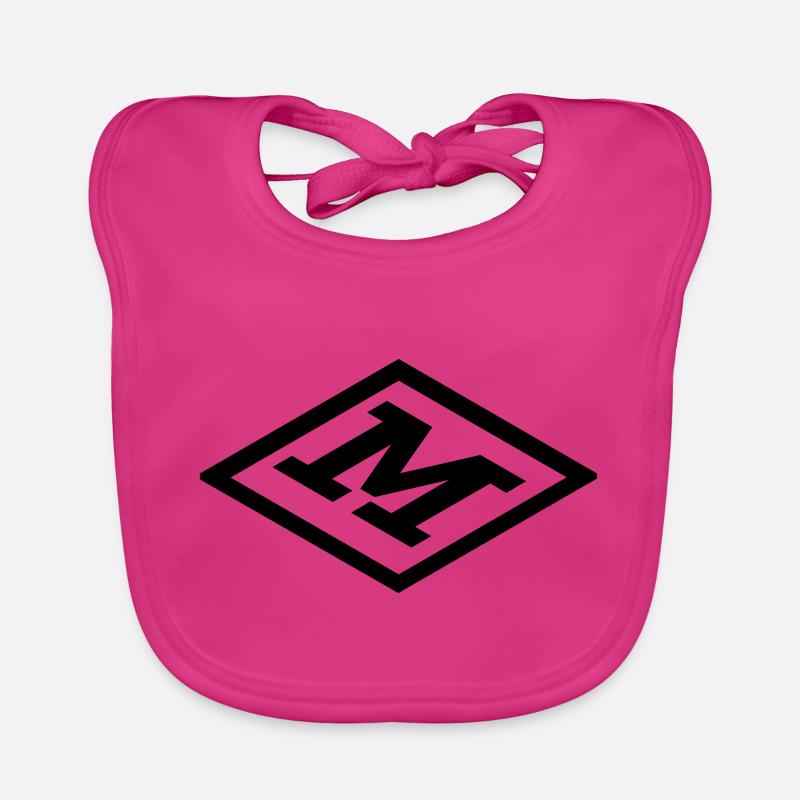 Cube Monogram Clear M TOP Organic Baby Bibs