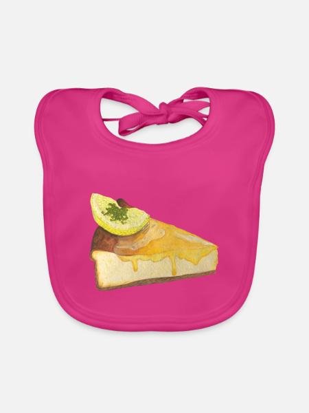 Lemon cake cheesecake - Organic Baby Bibs - fuchsia - Front