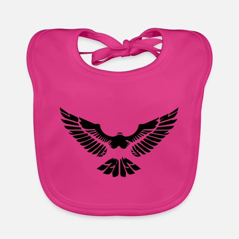 stylized eagle opening its wings in front Organic Baby Bibs