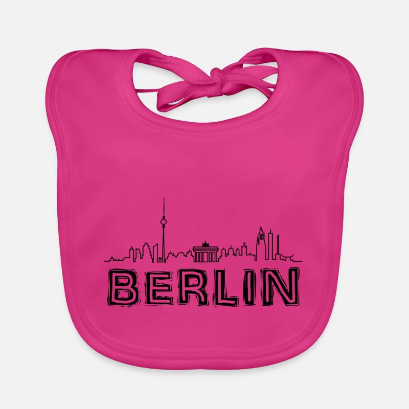 BERLIN 2023 Capitale de l’Allemagne - Bavoir bio Bébé - fuchsia
